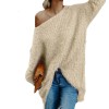 Women Sexy Off Shoulder Long Sleeves Plush Sweaters M30414
