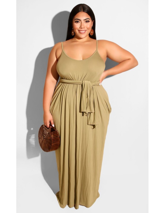 Womens Spaghetti Strap Beach Maxi Dress Plus Size M8425