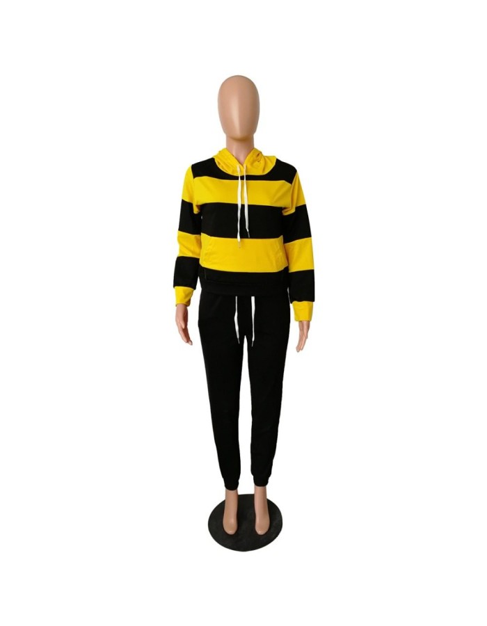 Autumn Winter Thick and fluffy Hoodied Women's set Tracksuit m6005