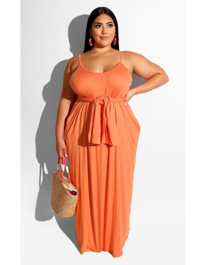 Womens Spaghetti Strap Beach Maxi Dress Plus Size M8425