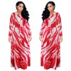 Big Size Summer Long Maxi Dress Print Beach Dress M8428