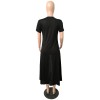 Solid color irregular skirt dress M8471