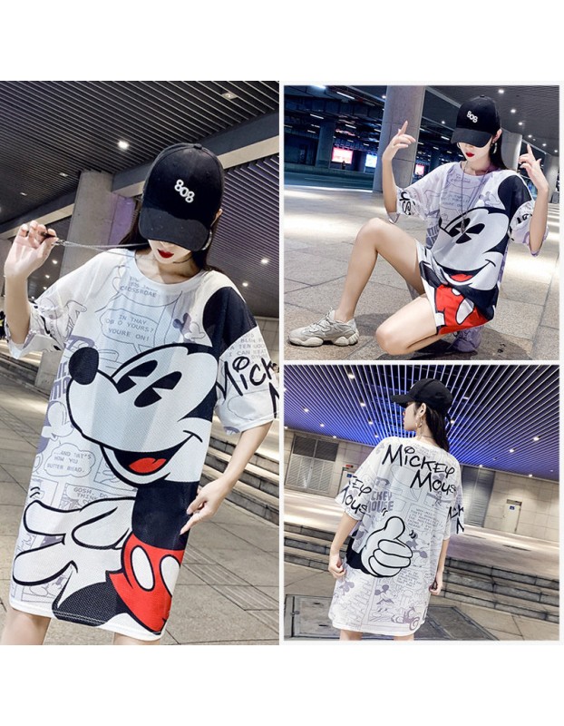 Cartoon Design Mickey Mouse Women T shirt Dress M8371