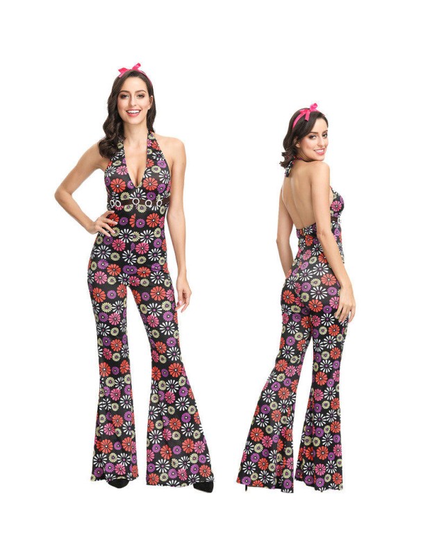 Women and Men 60s 70s Retro Hippie Disco Halloween Cosplay Costume  M40654