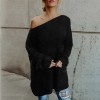 Women Sexy Off Shoulder Long Sleeves Plush Sweaters M30414