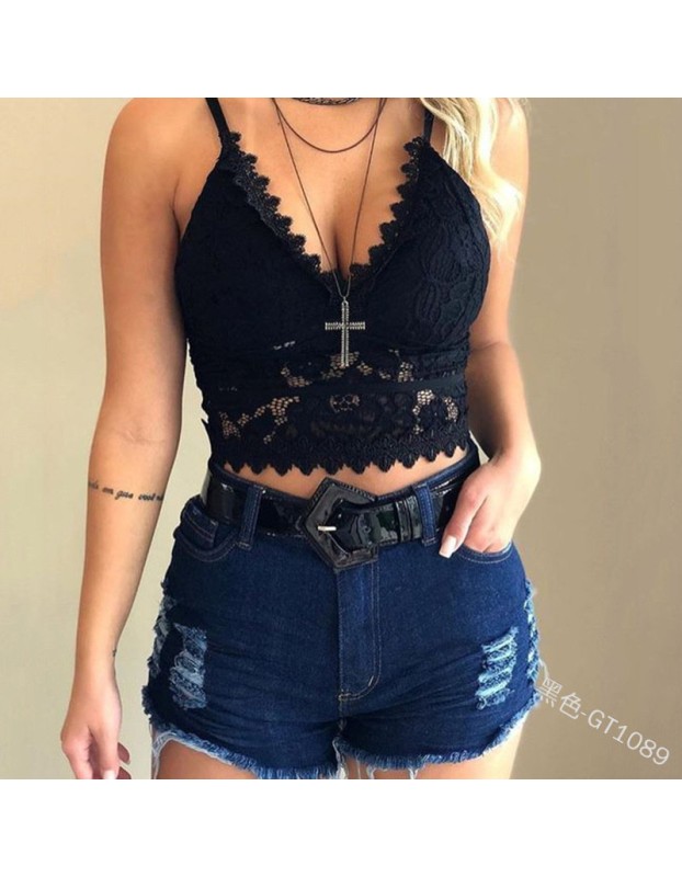 Lady Sexy Lingerie Lace Strap Crop Tops m8372