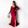 Women High Cut Evening Dress Off-shoulder Sexy Bodycon Dress M19002