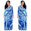 Big Size Summer Long Maxi Dress Print Beach Dress M8428