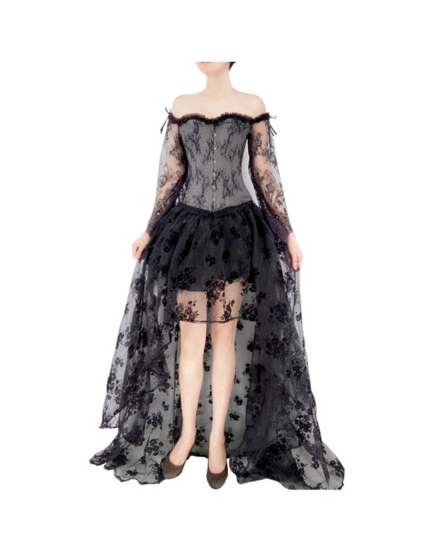 2Pcs Sexy Medieval Victorian Gothic Steampunk Corset With Skirt M1420