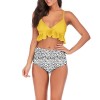 High Waist Sexy Floral Print Ruffles Bikini Set CC73