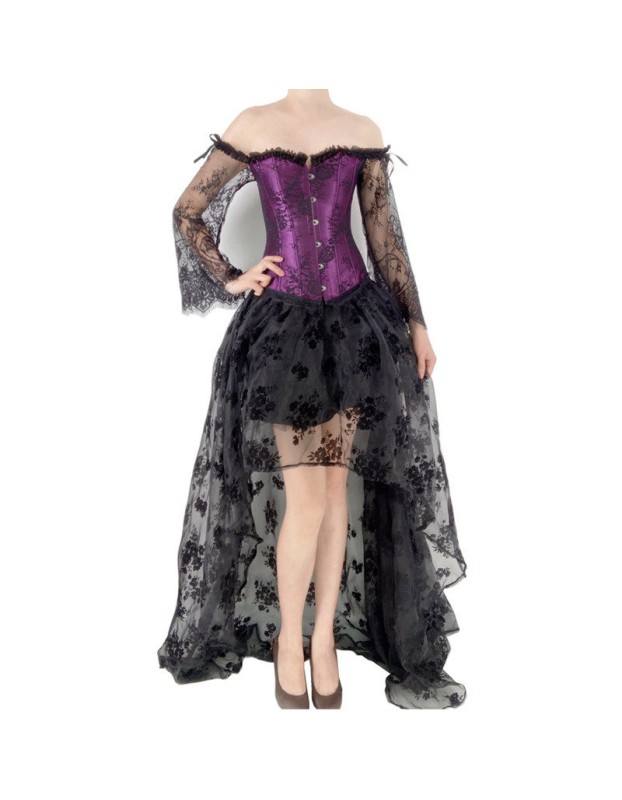 2Pcs Sexy Medieval Victorian Gothic Steampunk Corset With Skirt M1420