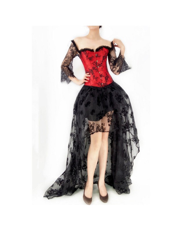 2Pcs Sexy Medieval Victorian Gothic Steampunk Corset With Skirt M1420