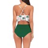High Waist Sexy Floral Print Ruffles Bikini Set CC73