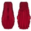 Women Lace Up 2 Layer Ruffles Tulle Asymmetrica Skirt M31714