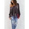 Long Sleeve Sexy Off Shoulder Velvet Shirt Top M30407