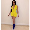 Women's Sleeveless Shinying Bodycon Sexy Jumpsuit Short m8357