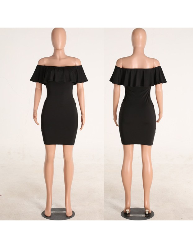 Off-shoulder Women Ruffle Dress M81092