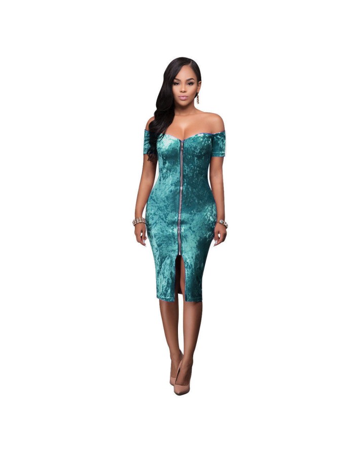The diamond velvet zipper word brought the bandage dress skirt Night dress R704