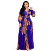Women Maxi print dress long high quality Summer Beach Chiffon Party Dress M8214