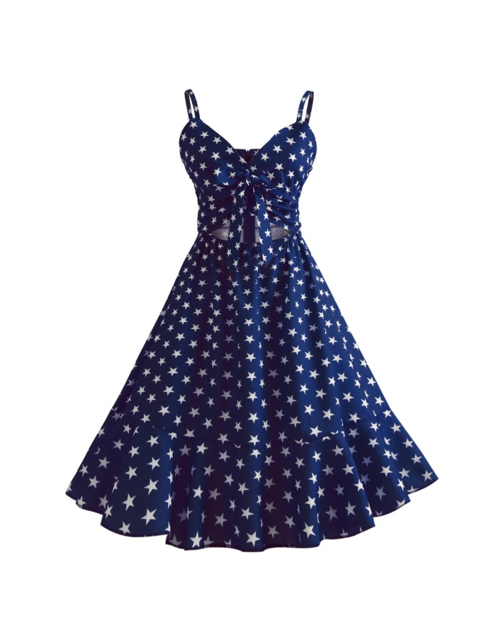 Sexy Spaghetti Strap Crop-Top Girl Summer Beach Dress M30389