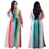 Women Maxi print dress long high quality Summer Beach Chiffon Party Dress M8214