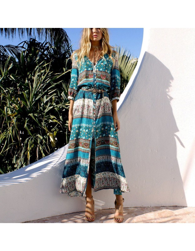 Boho Style Long Beach Summer Dress M30392