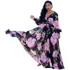 Women Maxi print dress long high quality Summer Beach Chiffon Party Dress M8214