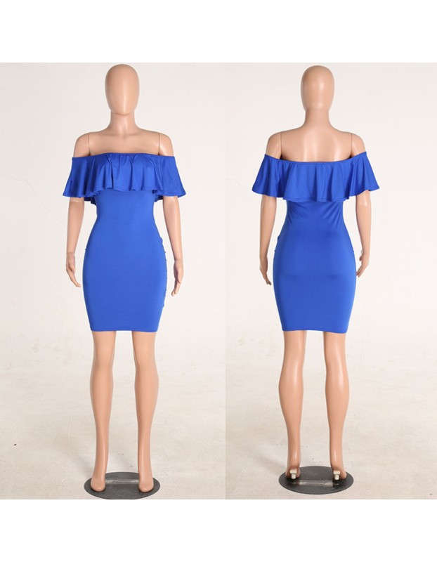 Off-shoulder Women Ruffle Dress M81092