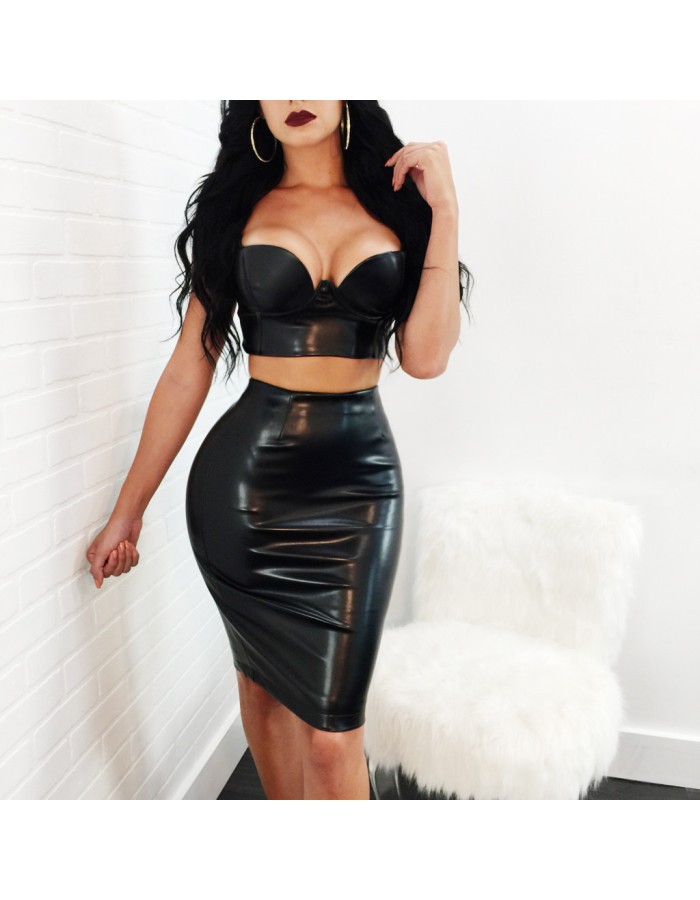 Two piece Leather Dress M7308