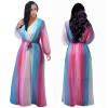Women Maxi print dress long high quality Summer Beach Chiffon Party Dress M8214