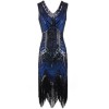 Retro Sequins V-neck Evening Dress M30381