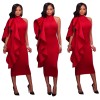 Sleeveless Turtleneck Lady Elegant Dinner Evening Maxi Dress M18091