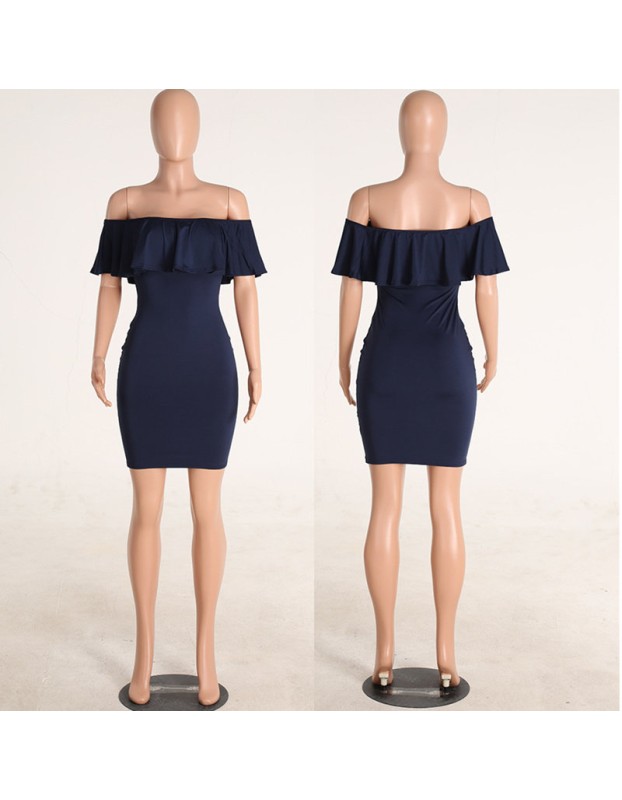 Off-shoulder Women Ruffle Dress M81092