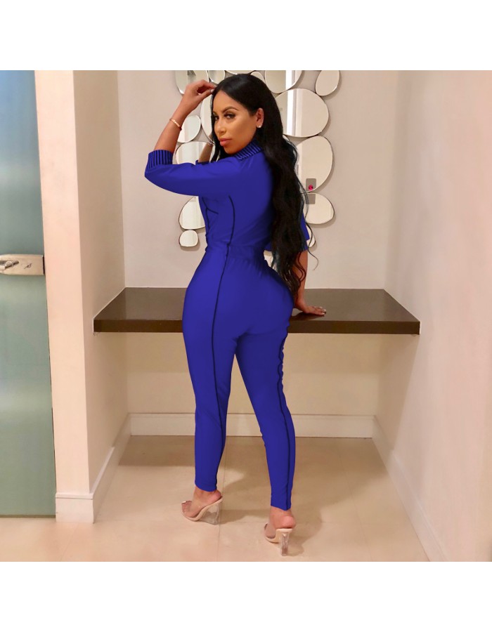 Front Zipper Sexy Rompers Womens Jumpsuit M8277