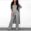 Solid Knitting Woman Autumn Winter 2 Piece Set M8263