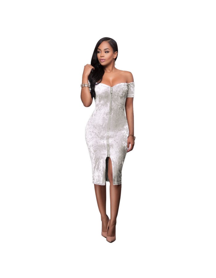 The diamond velvet zipper word brought the bandage dress skirt Night dress R704
