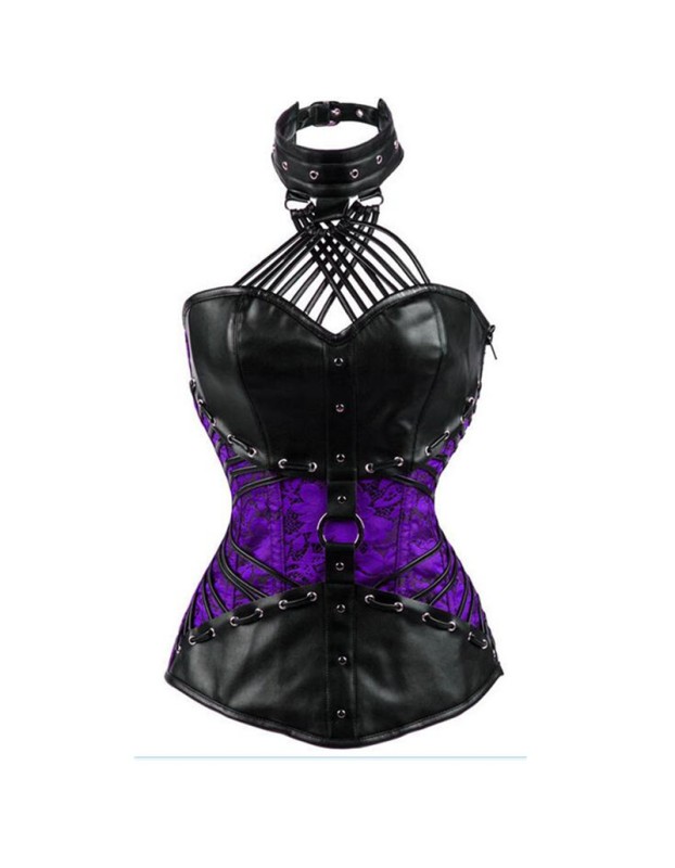 S-6XL Sexy Steampunk Halter Steel Boned Corsets M1407