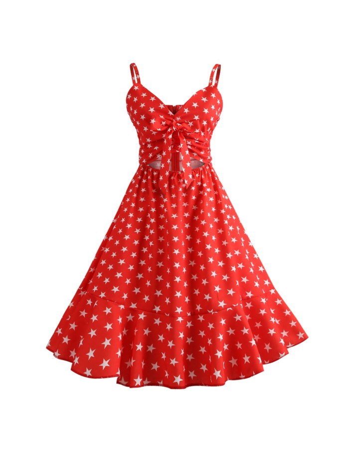 Sexy Spaghetti Strap Crop-Top Girl Summer Beach Dress M30389