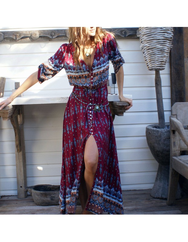 Boho Style Long Beach Summer Dress M30392
