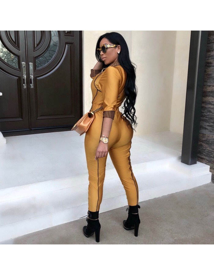 Front Zipper Sexy Rompers Womens Jumpsuit M8277