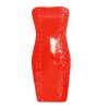 Off-shoulder Leather Bodycon Dress M7309