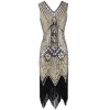 Retro Sequins V-neck Evening Dress M30381