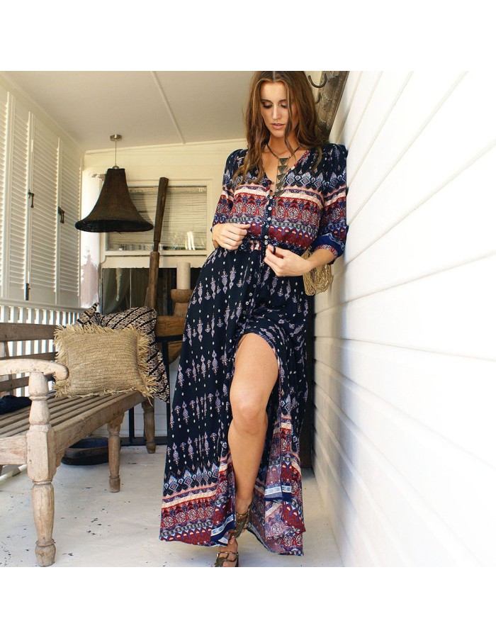 Boho Style Long Beach Summer Dress M30392