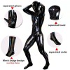 Mens Sexy PVC Leather Bodysuit Wet Look Bottom Crotch Zip Full Coat Zentai Tight Catsuit Jumpsuits XX6919