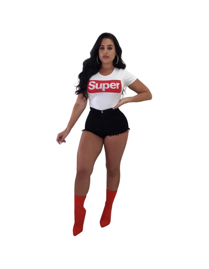 Plain Fashion Women T-shirt M8222