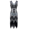 Retro Sequins V-neck Evening Dress M30381
