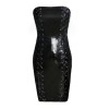 Off-shoulder Leather Bodycon Dress M7309