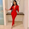 Front Zipper Sexy Rompers Womens Jumpsuit M8277