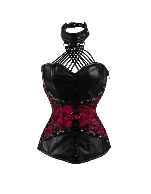 S-6XL Sexy Steampunk Halter Steel Boned Corsets M1407