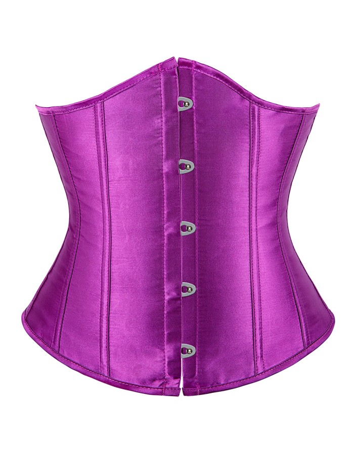 Sexy women solid satin underbust corsets plus size black white M1743